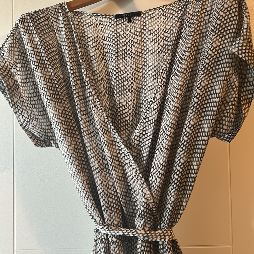 Tart Gray and White Dolman Sleeve V-Neck Sheath jumpsuit. NWOT